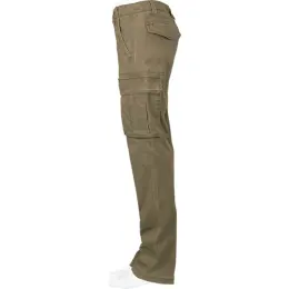 Ladies Heritage Slim Fit Cargo Trousers Khaki Side